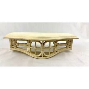 Vintage 15" Homco Wall Shelf - Off-White Bamboo Style Plastic 1986 #3067